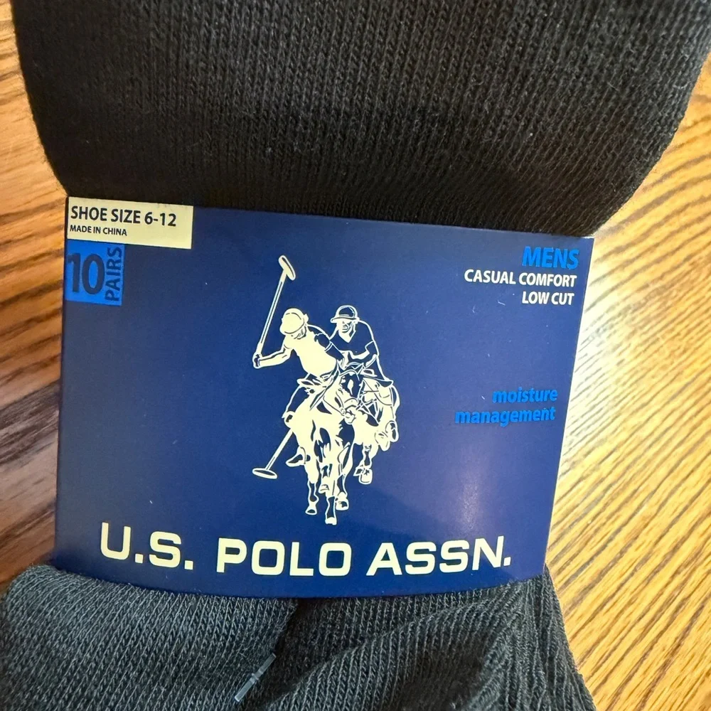 Men’s Black socks Size 6-12 U.S. Polo Assn. ‎ 10 Pair NWT